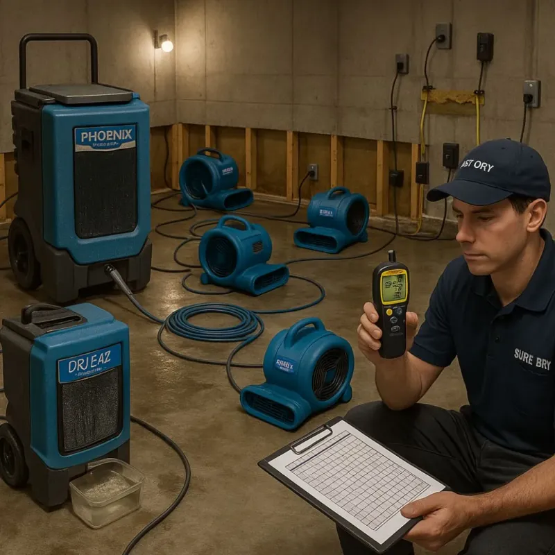 Structural Drying and Dehumidification process in Choctaw County, OK